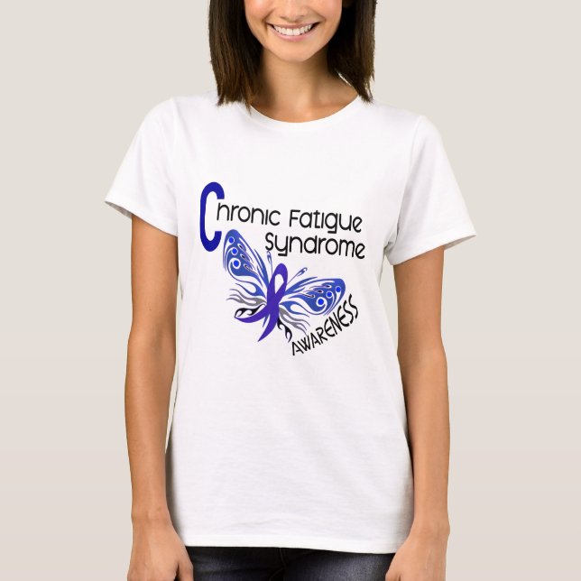 CFS Chronic Fatigue Syndrome Tattoo Butterfly T-Shirt (Front)
