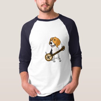 Cg- Beagle Puppy Dog Playing The Banjo Shirt by inspirationrocks at Zazzle