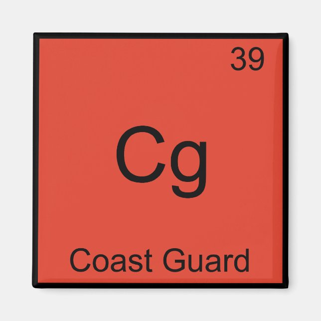 Cg - Coast Guard Military Chemistry Element Symbol Magnet (Front)