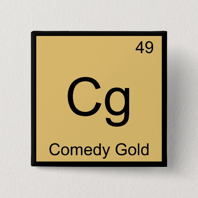 Cg - Comedy Gold Chemistry Element Symbol T-Shirt Button (Front)