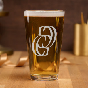 CG Monogram3 Etched Glassware