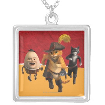 Cg Puss Humpty Kitty Silver Plated Necklace by pussinboots at Zazzle