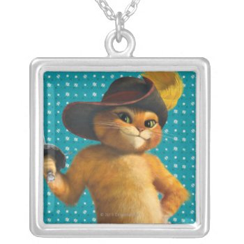 Cg Puss Waves Sword Silver Plated Necklace by pussinboots at Zazzle