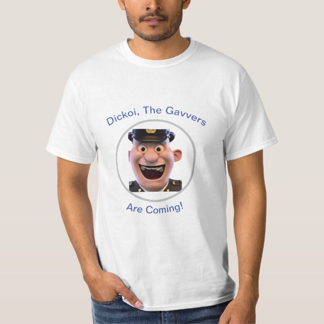 CGI Funny Policeman Face with Romany Slogan T-Shirt (Front)