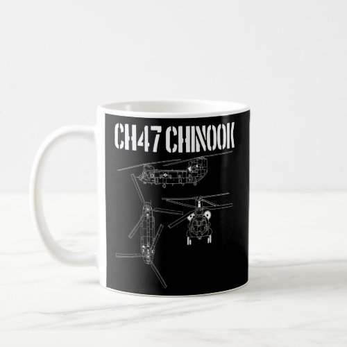 Ch47 Chinook Schematic Military Helicop Coffee Mug