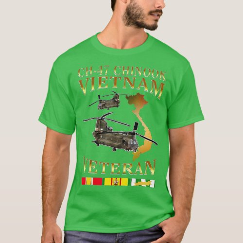 CH47 chinook Vietnam Veteran Gift For Father Veter T_Shirt