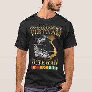 Ch 46 sea knight helicopter Vietnam War Veteran T-Shirt