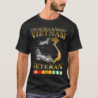 Ch-46 Sea Knight Helicopter Vietnam War Veteran  T-Shirt