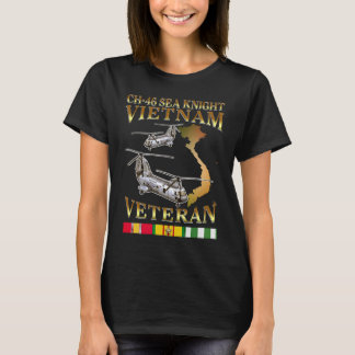 Ch 46 sea knight helicopter Vietnam War Veteran T-Shirt