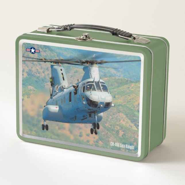 CH-46E SEA KNIGHT METAL LUNCH BOX (Front)
