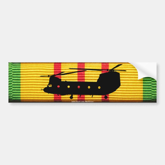 CH-47 Chinook on VSM Ribbon Bumper Sticker (Front)