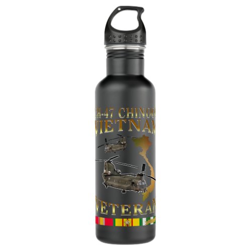 CH_47 chinook Vietnam Veteran Gift For Father Vete Stainless Steel Water Bottle