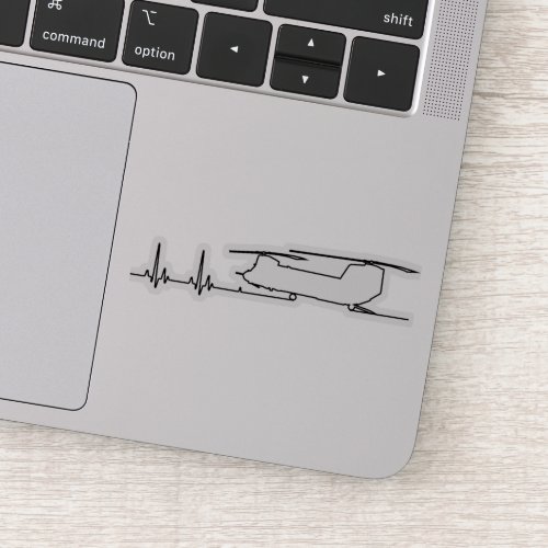 CH_47 Helicopter Heartbeat Pulse Sticker