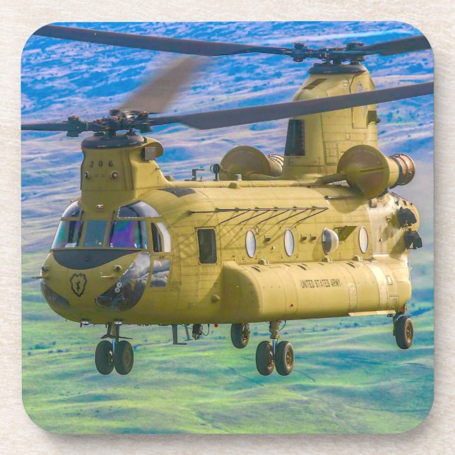 CH-47F CHINOOK BEVERAGE COASTER (Front)