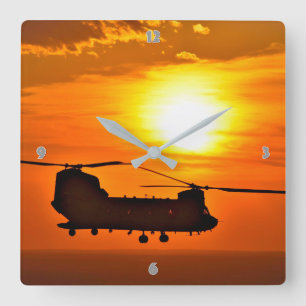 CH-47F CHINOOK SQUARE WALL CLOCK