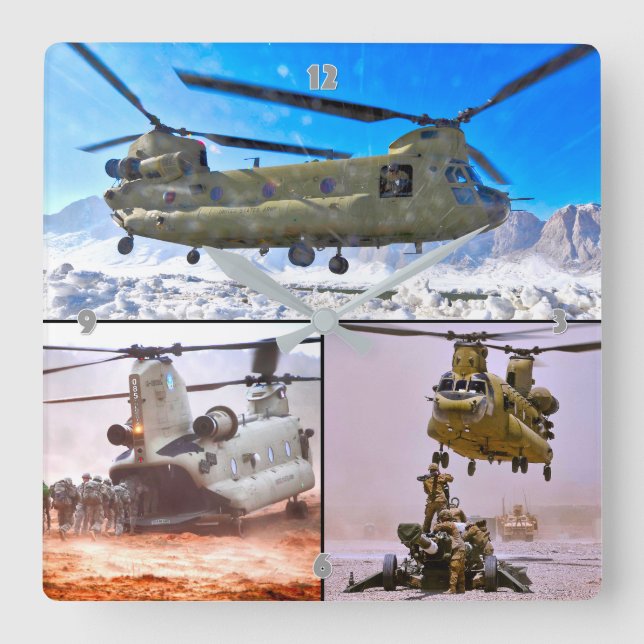 CH-47F CHINOOK SQUARE WALL CLOCK (Front)