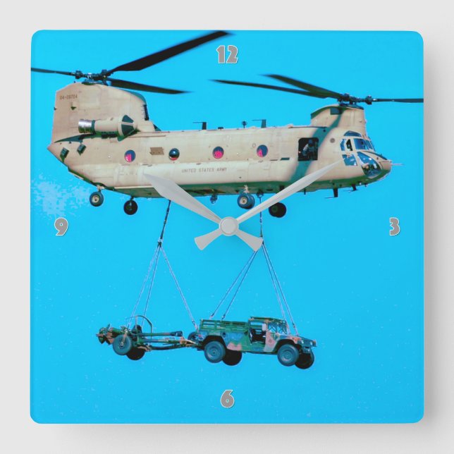 CH-47F CHINOOK SQUARE WALL CLOCK (Front)