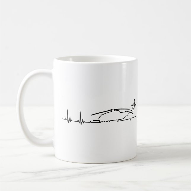 CH-53 / MH-53 Helicopter Heartbeat Pulse Coffee Mug (Left)