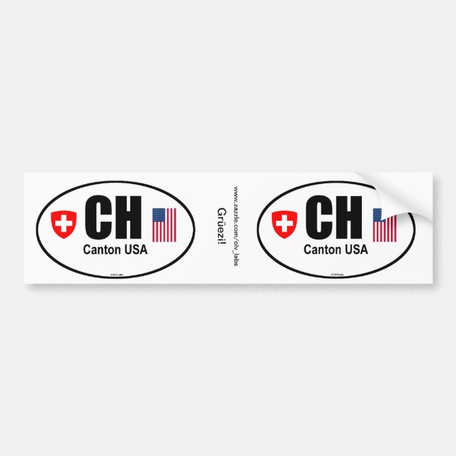 CH Canton USA Bumper Sticker (Front)
