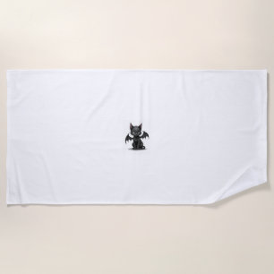 Ch Ch Ch Meow Meow Scary Friday Costume Halloween Beach Towel