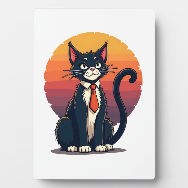 Ch Ch Ch Meow Meow Scary Halloween Costume Cat T-S Plaque (Front)