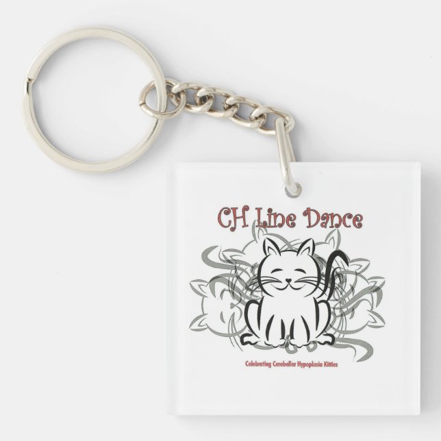 CH Kitty Line Dance Keychain (Front)