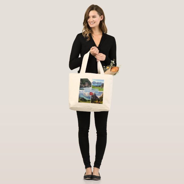 CH Switzerland - Interlaken - Lake Thun - Thunerse Large Tote Bag (Front (Model))