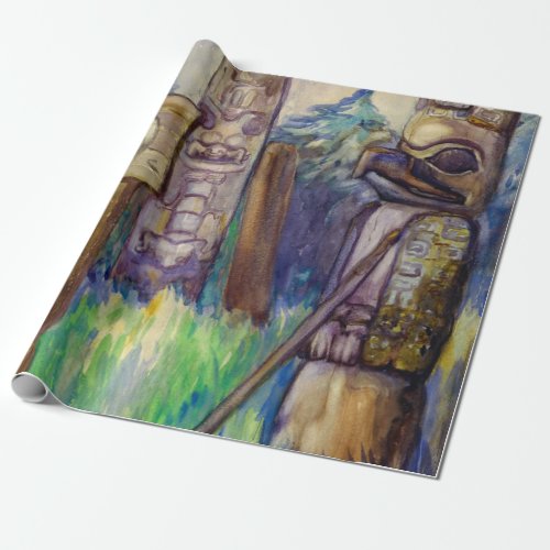 Cha_atl Field with Pole 1912 by Emily Carr Wrapping Paper