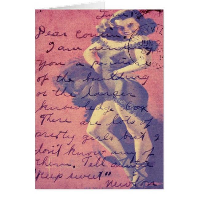 Cha Cha Cha Vintage Lady Digital Art Cards (Front)