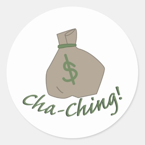 Cha_ching Bag Classic Round Sticker