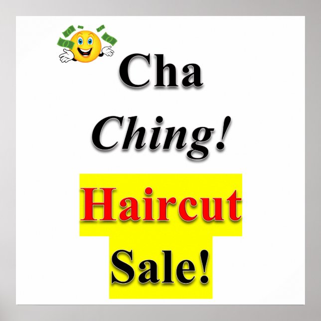 Cha Ching Haircut Sale Poster Matte (Front)