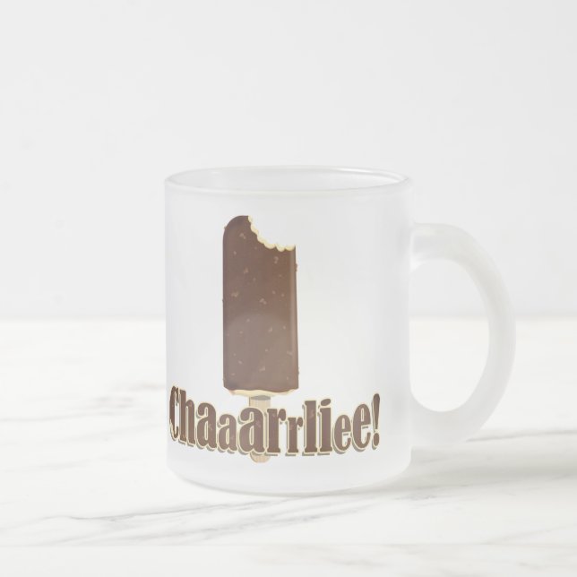 Chaaarrliee! Frosted Glass Coffee Mug (Right)