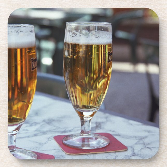 Chablis; two cool beers at 42 degrees hot summer coaster (Front)