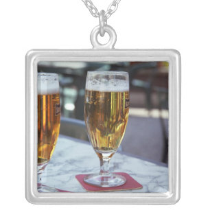 Chablis; two cool beers at 42 degrees hot summer silver plated necklace