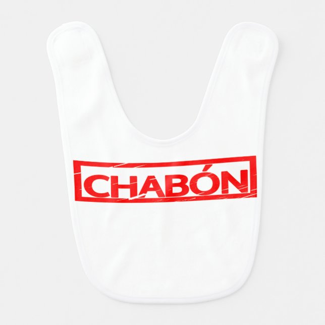 Chabón Stamp Baby Bib (Front)