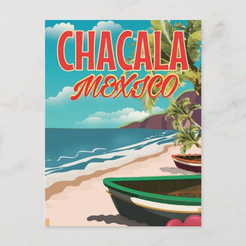 Chacala Mexico travel poster Postcard