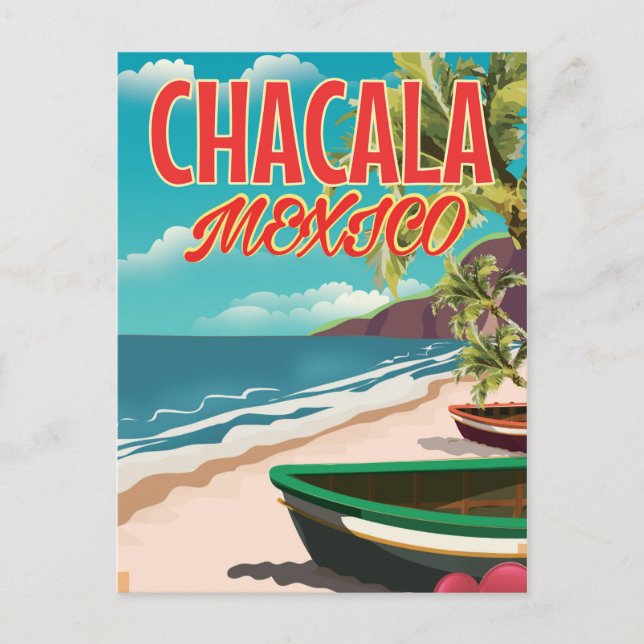 Chacala Mexico travel poster Postcard (Front)