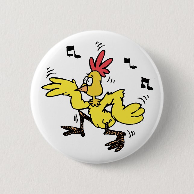 ChaChaCha Chicken Pinback Button (Front)