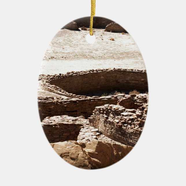 Chaco Canyon New Mexico Ceramic Ornament (Front)