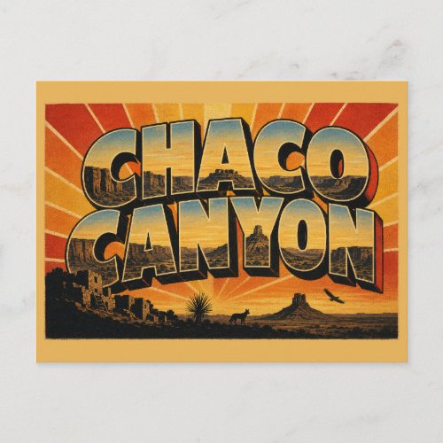 Chaco Canyon New Mexico Sandstone Cliffs Desert Postcard
