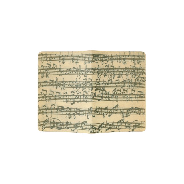 Chaconne by Bach Handwritten Music Manuscript Passport Holder (Opened)