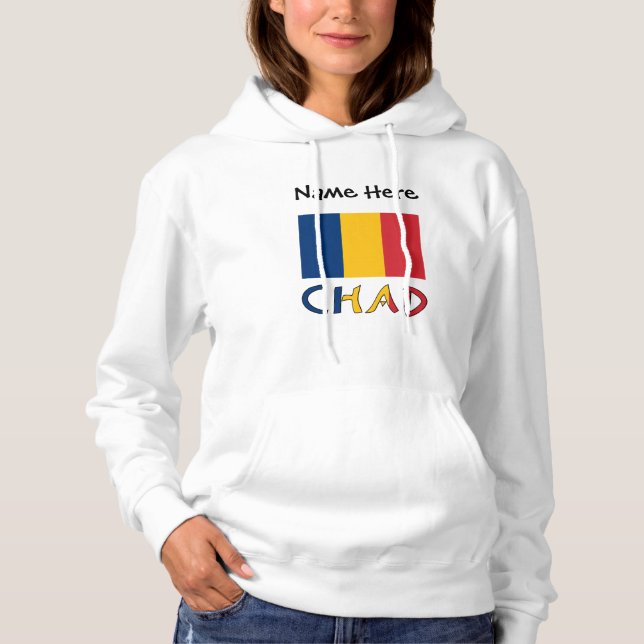 Chad and Chadian Flag Personalized  Hoodie (Front)