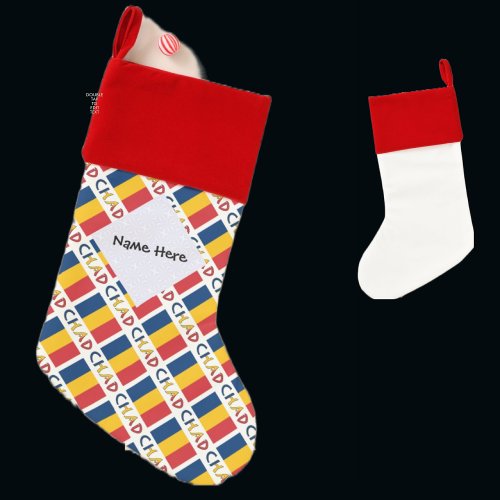 Chad and Chadian Flag Tiled Personalized  Christmas Stocking