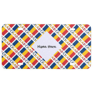 Chad and Chadian Flag Tiled Personalized  License Plate