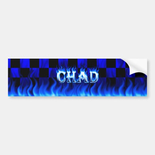 Chad blue fire and flames bumper sticker design