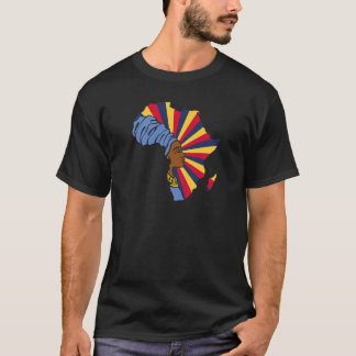 Chad Chadian Flag Africa Map Ethnic Heritage Black T-Shirt