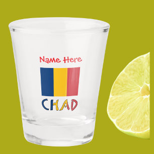 Chad Chadian Flag Red Personalization  Shot Glass