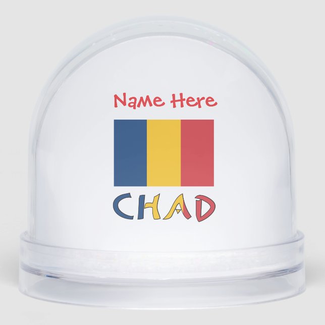 Chad Chadian Flag Red Personalization  Snow Globe (Front)