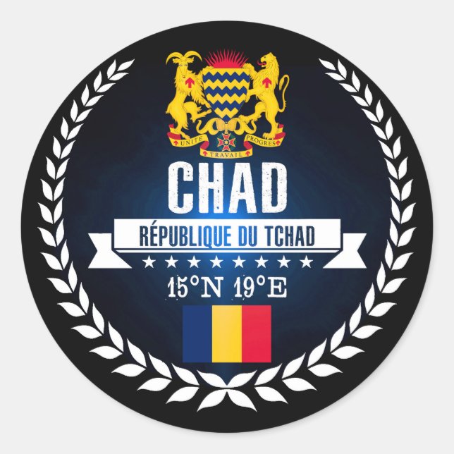 Chad Classic Round Sticker (Front)