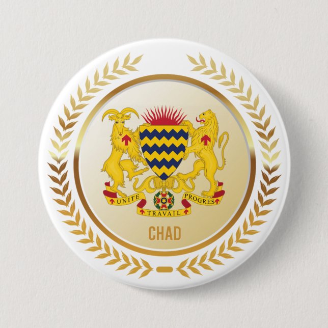 Chad Coat Of Arms Button (Front)